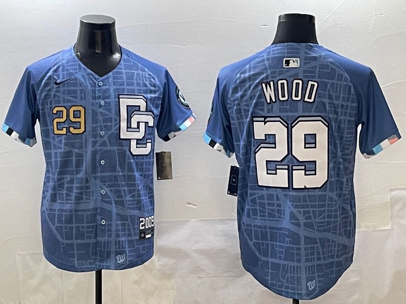 Men Washington Nationals #29 Wood Blue Joint Name 2025 Nike MLB Jersey style 3->washington nationals->MLB Jersey